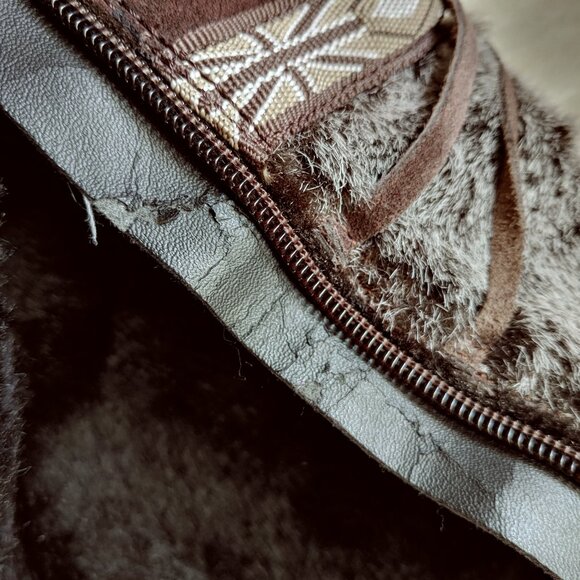 Brown Real Fur Suede Side Zipper Winter Boots (38 EU) - Picture 9 of 16